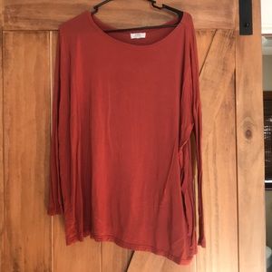 Oversized burnt orange women’s shirt